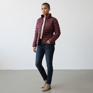 Spyder Women's Burgundy Down Puffer Jacket Full Zip Collared, ‎ Size L